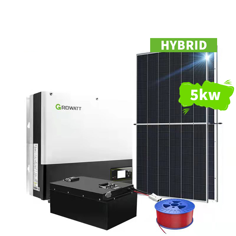 نظام الطاقة الشمسية الهجين 5KW للاستخدام السكني مجموعة كاملة - Koodsun