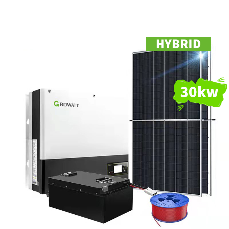 مجموعة كاملة نظام الطاقة الشمسية الهجين 30KW للاستخدام التجاري - Koodsun