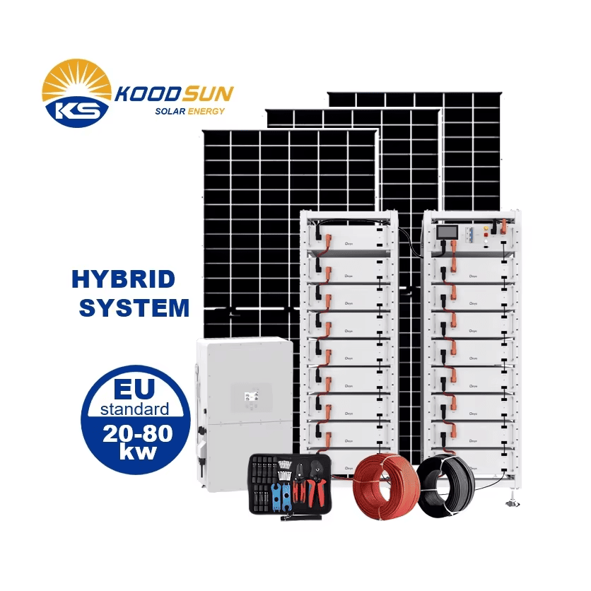 Commercial 40Kw Hybrid Off Grid System 20Kw 80Kw Farm Hotel Solar Plants Power Energy Storage Full Kit With Mounting System - Koodsun