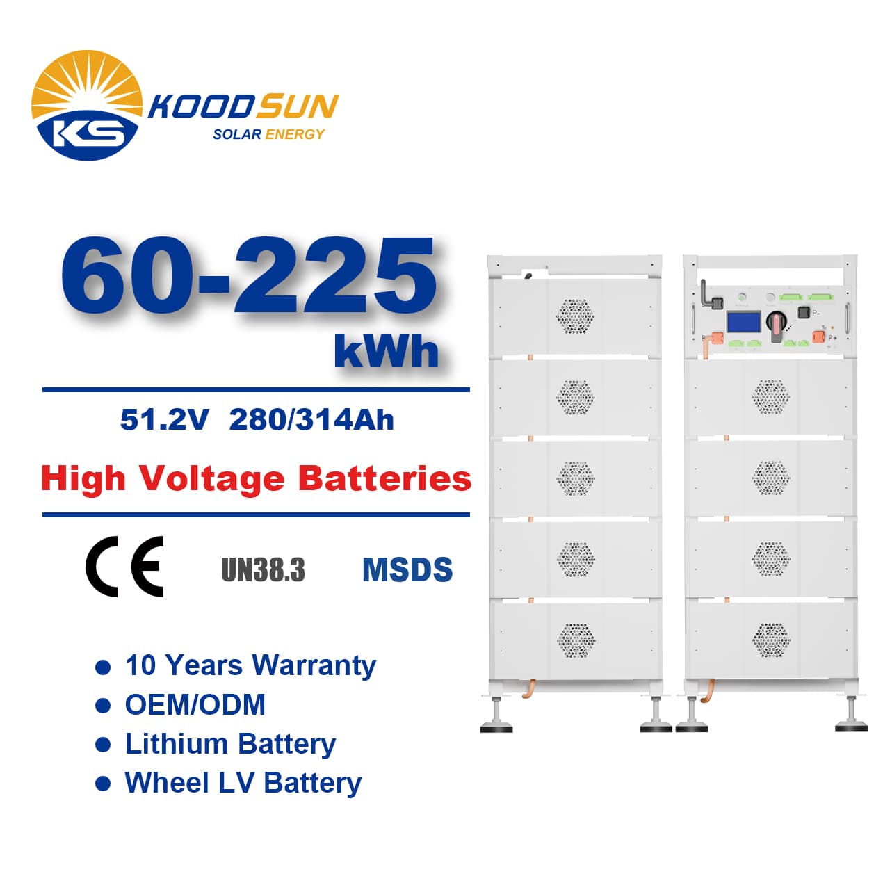 High Efficiency Koodsun BESS Battery Energy Storage System High Voltage Lithium Battery Pack for Commercial and Industrial - Koodsun