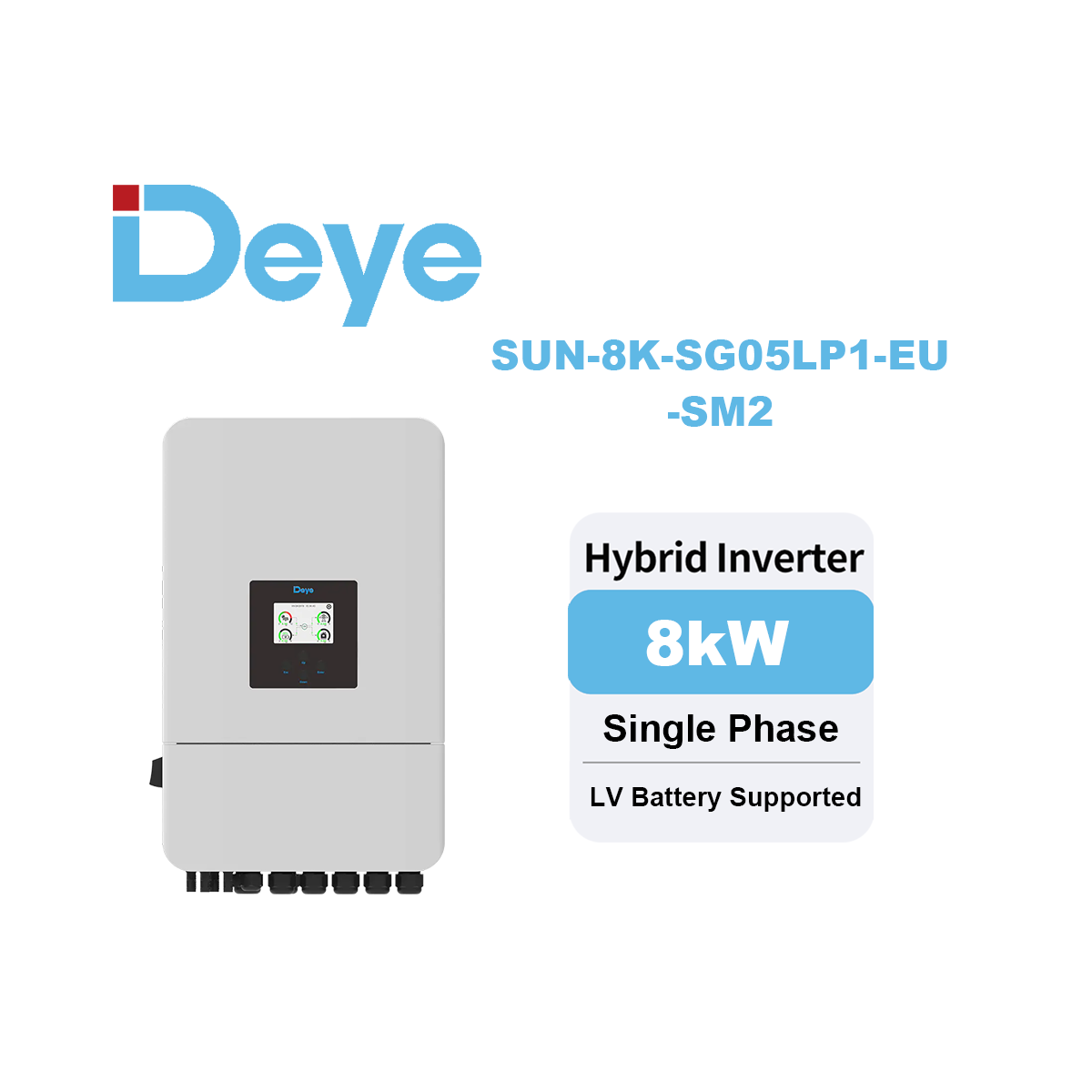 Hot Sale Deye 8KW Residential Hybrid Inverter SUN-8K-SG05LP1-EU-SM2 with LV Battery for Home Solar Power System - Koodsun