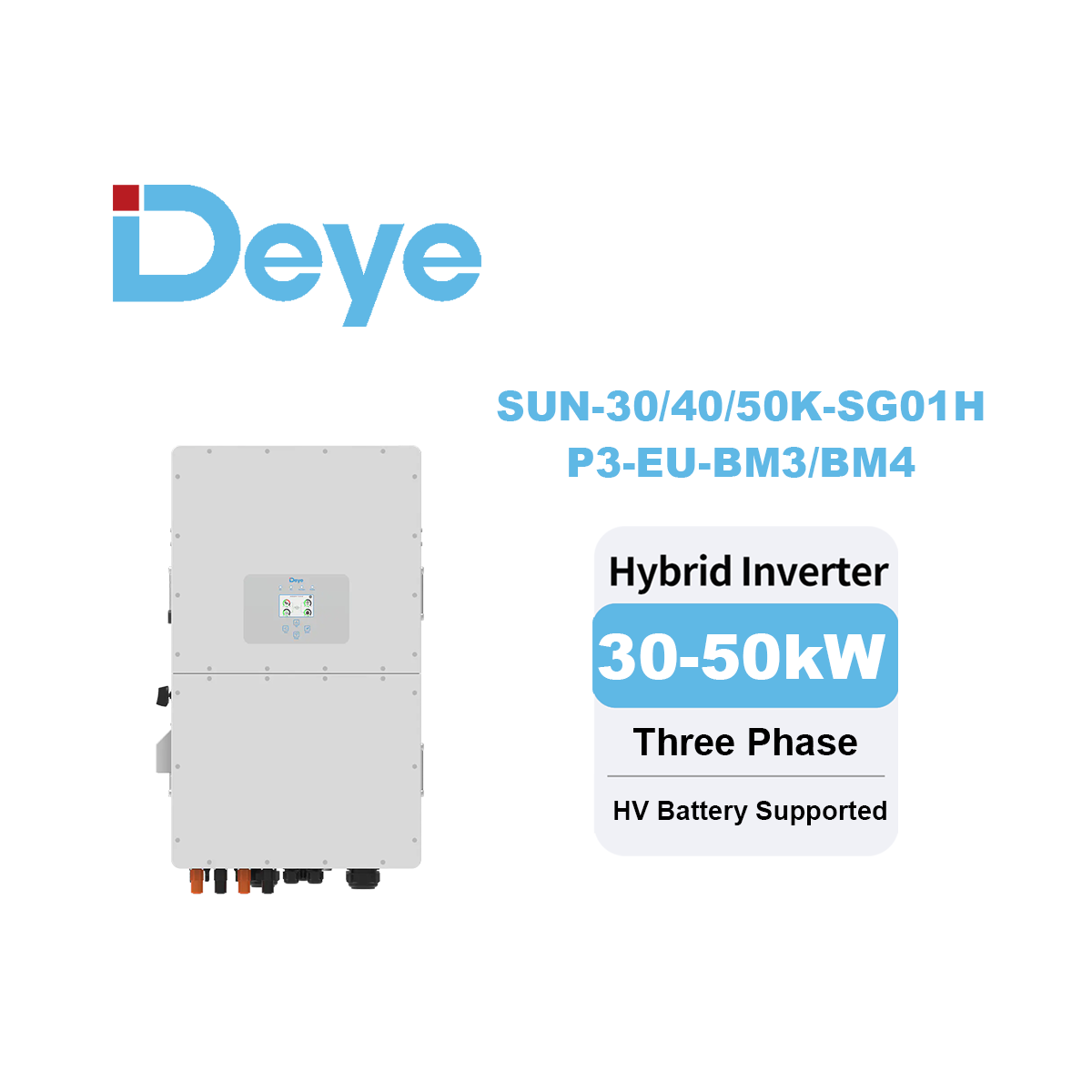 Best Price Deye SUN-30/40/50K-SG01HP3-EU-BM4 High Voltage Hybrid Inverter for 30kw 40kw 50kw Solar Energy System - Koodsun